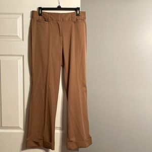 Robert Louis Brown Wide Leg Dress Trousers with Cuff Size 10